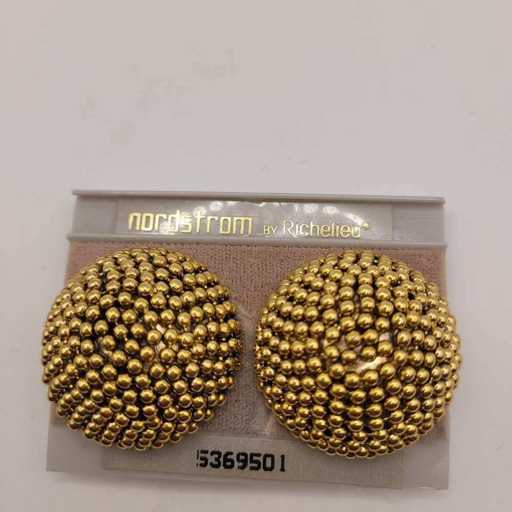 Richelieu Gold Beaded Statement Earrings